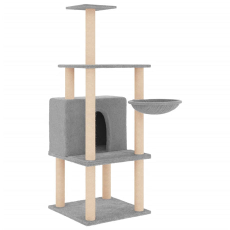 Vidaxl kattemøbler med sisal skrabe poster 132 cm lysegrå