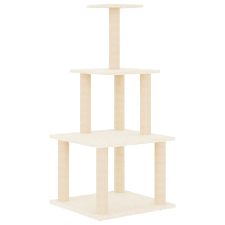 Vidaxl kattemøbler med sisal skrabe poster 111 cm creme -farvet