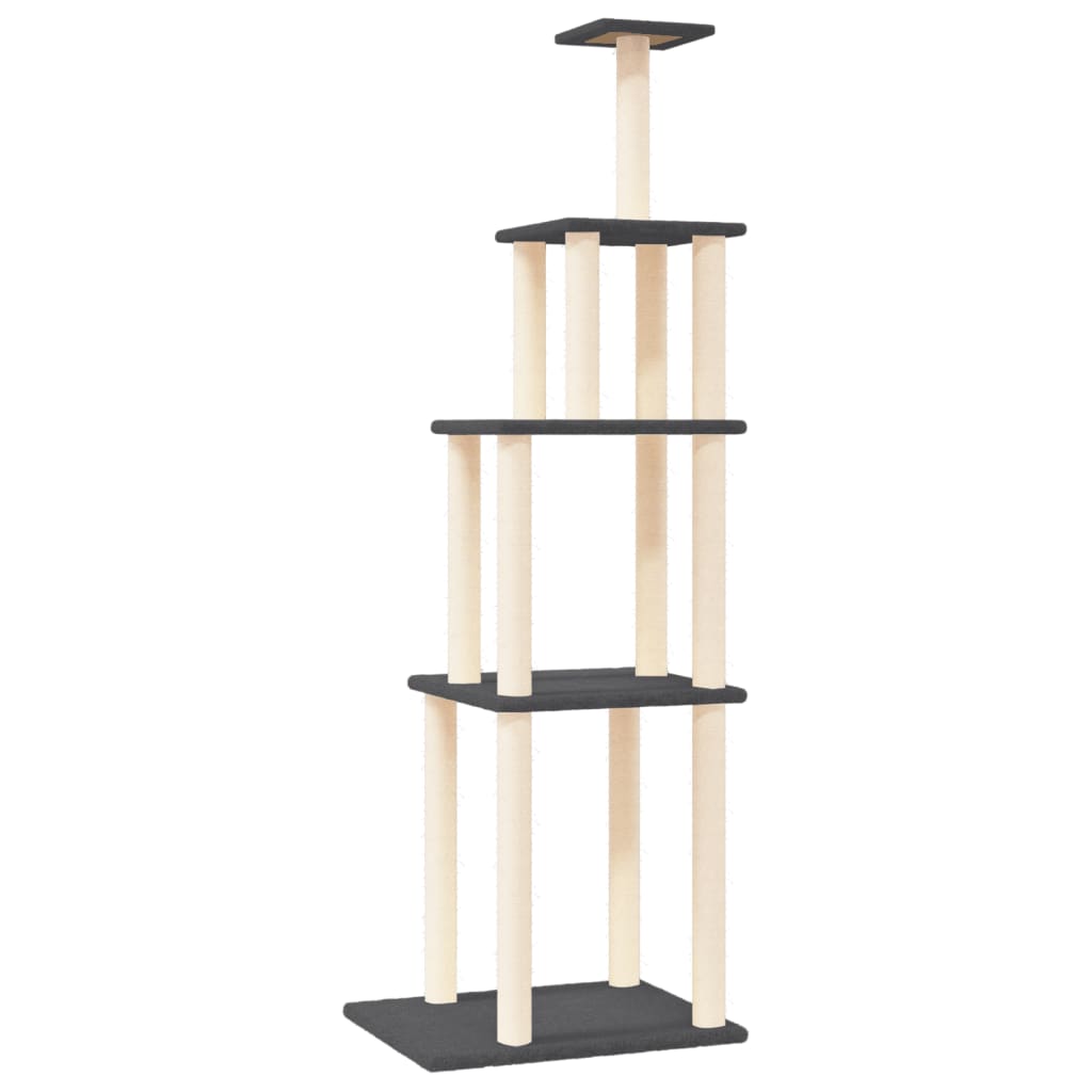 Vidaxl kattemøbler med sisal skrabe poster 183 cm mørkegrå