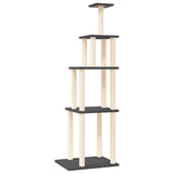 Vidaxl kattemøbler med sisal skrabe poster 183 cm mørkegrå