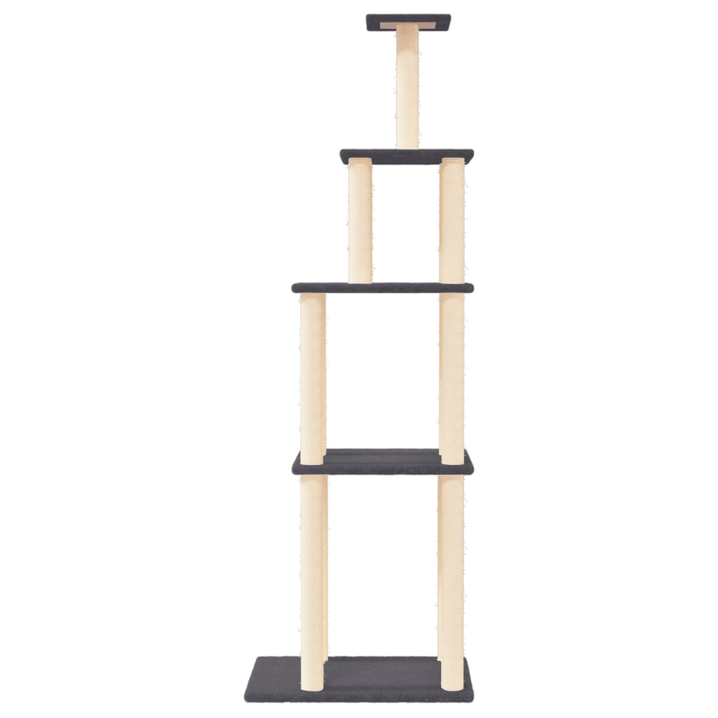 Vidaxl kattemøbler med sisal skrabe poster 183 cm mørkegrå