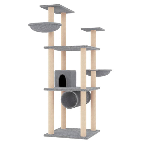Vidaxl kattemøbler med sisal skrabe poster 141 cm lysegrå