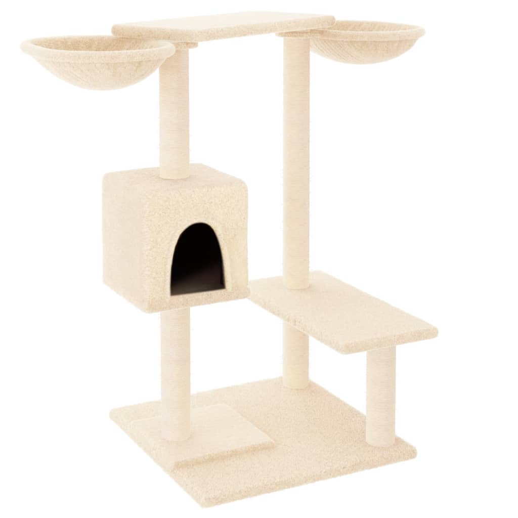 Vidaxl kattemøbler med ridse stolper 82 cm creme -farvet
