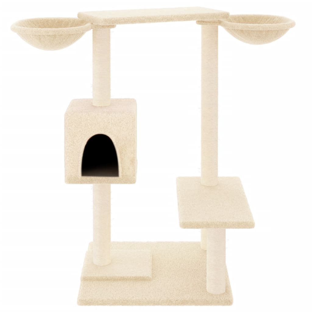 Vidaxl kattemøbler med ridse stolper 82 cm creme -farvet