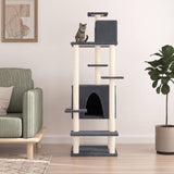 Vidaxl kattemøbler med sisal skrabe stillinger 154 cm mørkegrå
