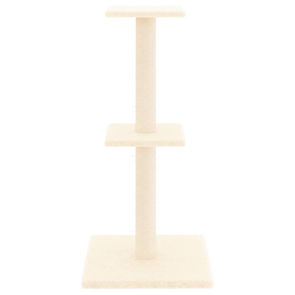 Vidaxl kattemøbler med sisal skrabe stolper 73 cm creme -farvet