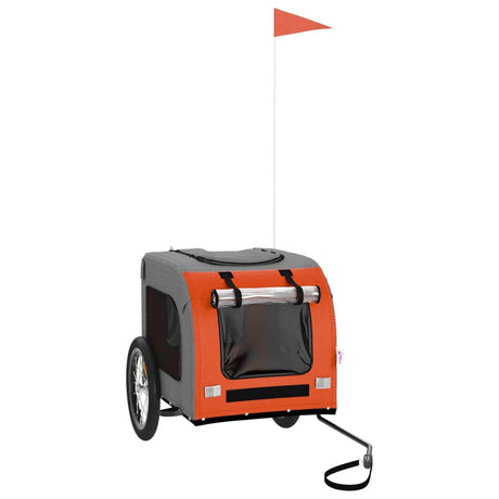 Vidaxl Dog Bike Trailer Oxford Stof og Iron Orange og Gray