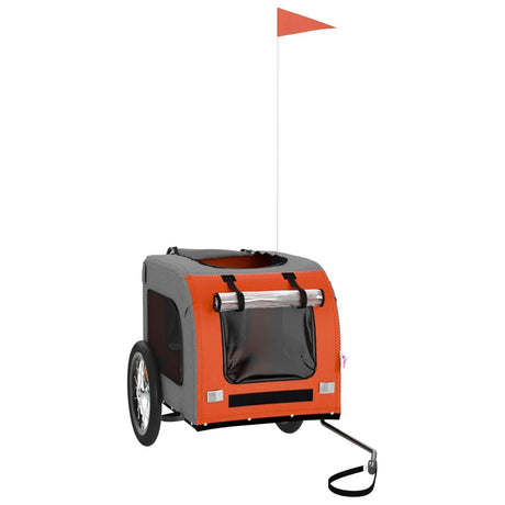 Vidaxl Dog Bike Trailer Oxford Stof og Iron Orange og Gray