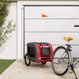 Vidaxl Dog Bike Trailer Oxford stof og jernrød og grå
