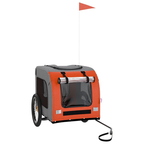 Vidaxl Dog Bike Trailer Oxford Stof og Iron Orange og Gray