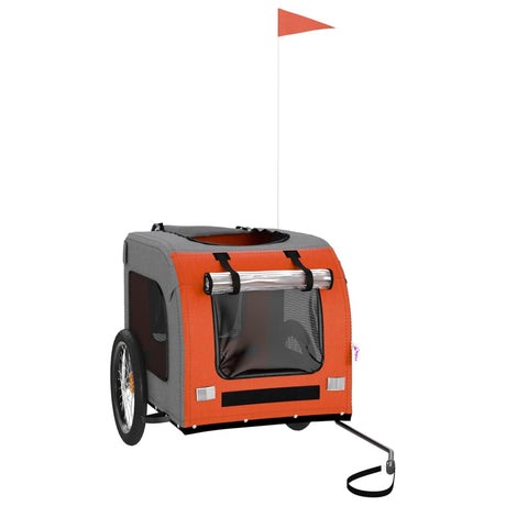 Vidaxl Dog Bike Trailer Oxford Stof og Iron Orange og Gray