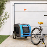 Vidaxl Dog Bike Trailer Oxford stof og jernblå og grå