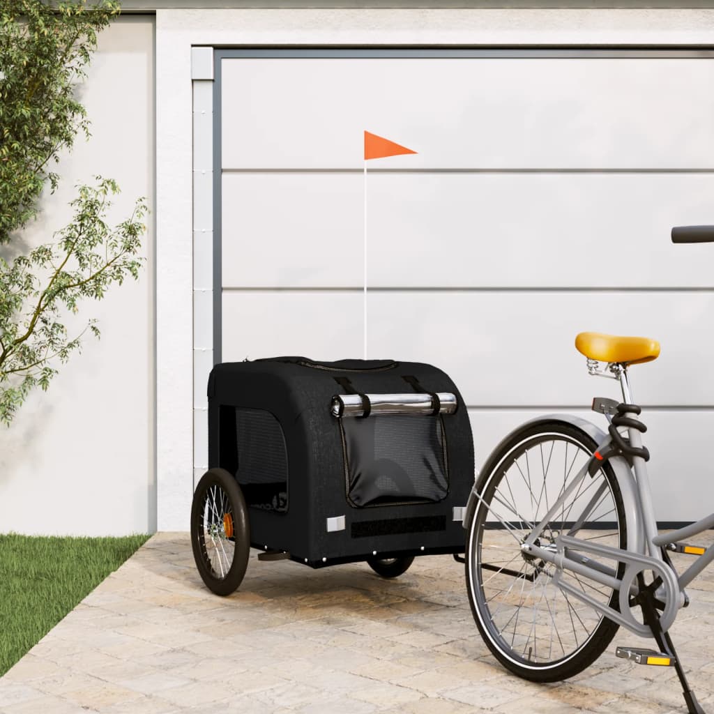Vidaxl Dog Bike Trailer Oxford Stof og Iron Black