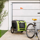 Vidaxl Dog Bike Trailer Oxford stof og jerngrøn og grå