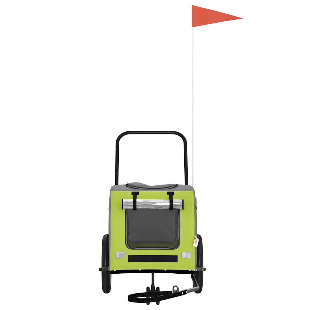 Vidaxl fietskar voor huisdieren groen en rood 124,5 x 63,5 x 53 cm