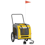 Vidaxl Dog Bike Trailer Oxford stof og jern gul og grå