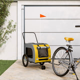 Vidaxl Dog Bike Trailer Oxford stof og jern gul og grå