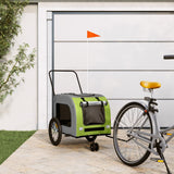 Vidaxl Dog Bike Trailer Oxford stof og jerngrøn og grå