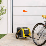Vidaxl Dog Bike Trailer Oxford stof og jern gul og grå