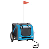 Vidaxl Dog Bike Trailer Oxford stof og jernblå og grå