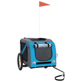 Vidaxl Dog Bike Trailer Oxford stof og jernblå og grå