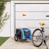 Vidaxl Dog Bike Trailer Oxford stof og jernblå og grå