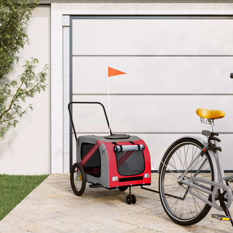 Vidaxl Dog Bike Trailer Oxford Stof og Iron Orange og Gray