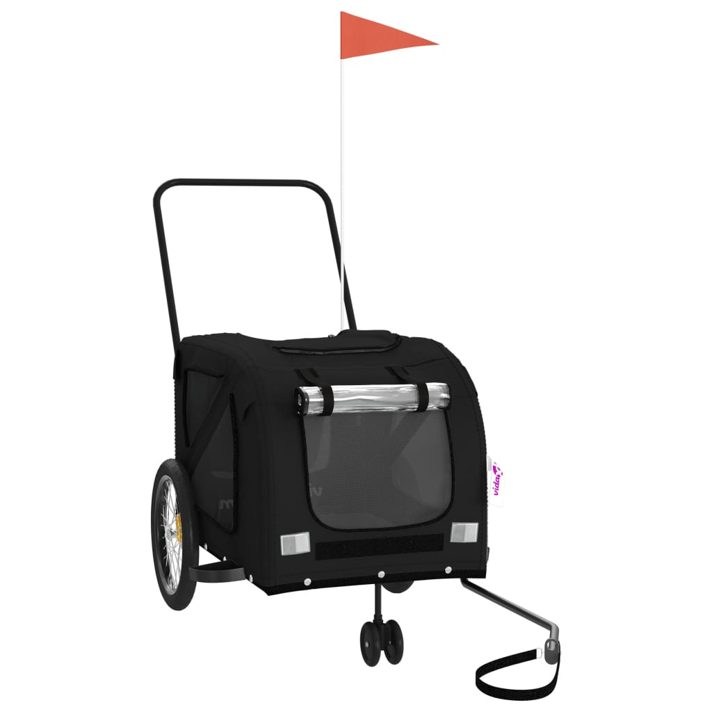 Vidaxl Dog Bike Trailer Oxford Stof og Iron Black