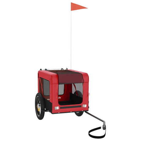 Vidaxl Dog Bike Trailer Oxford stof og jernrød og sort