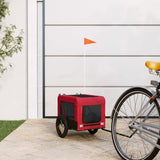 Vidaxl Dog Bike Trailer Oxford stof og jernrød og sort
