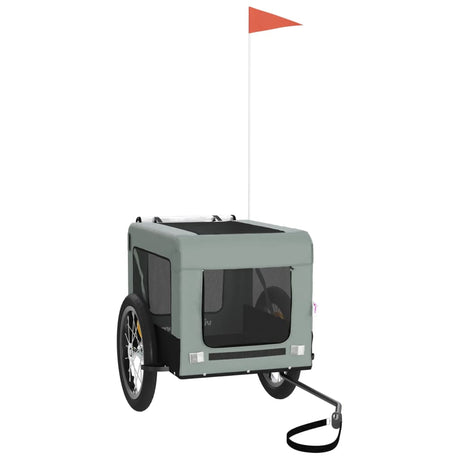 Vidaxl Dog Bike Trailer Oxford stof og jerngrå og sort