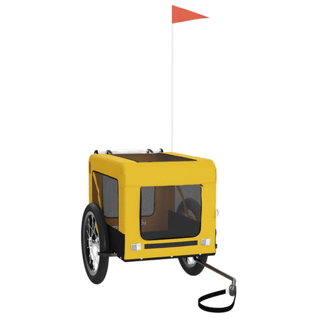 Vidaxl Dog Bike Trailer Oxford stof og jern gul og sort