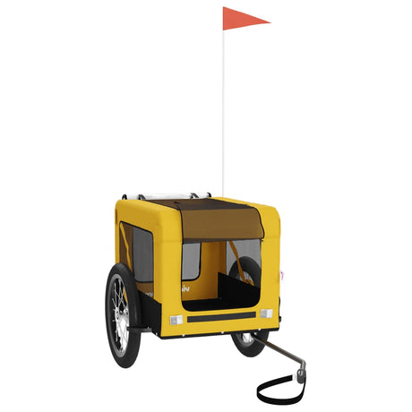 Vidaxl Dog Bike Trailer Oxford stof og jern gul og sort