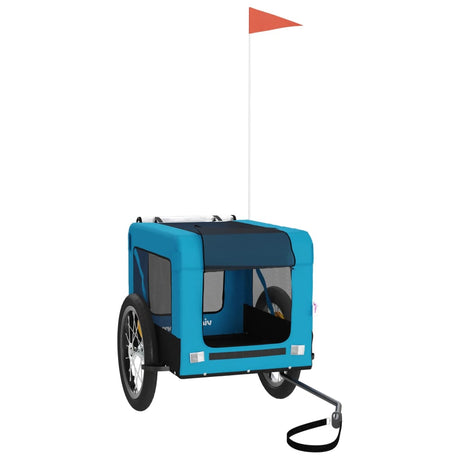 Vidaxl Dog Bike Trailer Oxford stof og jernblåt og sort