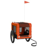 Vidaxl Dog Bike Trailer Oxford Stof og Iron Orange og Black