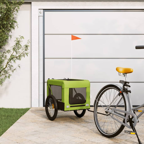 Vidaxl Dog Bike Trailer Oxford stof og jerngrøn og sort