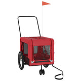 Vidaxl hondenfietstrailer oxford stof en ijzer rood en zwart