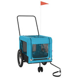 Vidaxl Dog Bike Trailer Oxford stof og jernblåt og sort