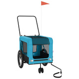 Vidaxl Dog Bike Trailer Oxford stof og jernblåt og sort