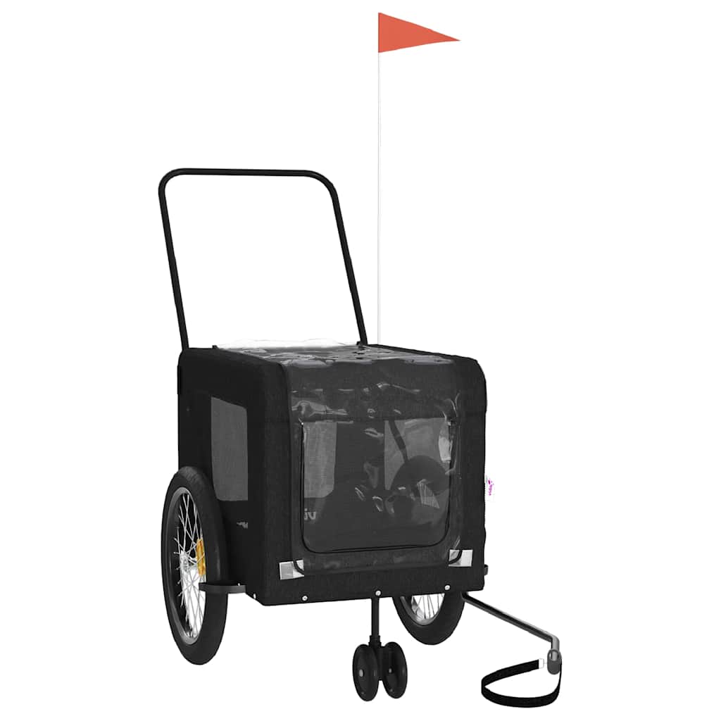 Vidaxl Dog Bike Trailer Oxford Stof og Iron Black