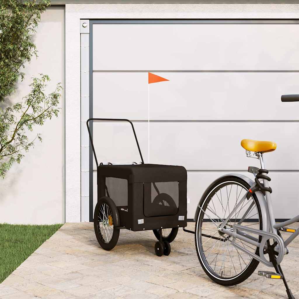 Vidaxl Dog Bike Trailer Oxford Stof og Iron Black