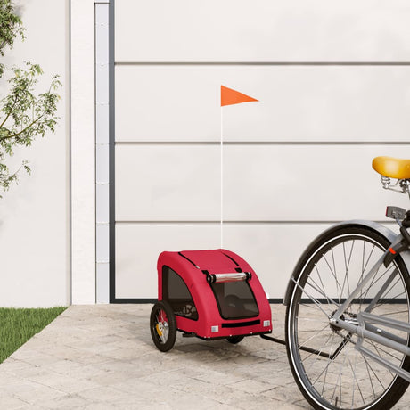 Vidaxl hundecykeltrailer Oxford stof og jernrød