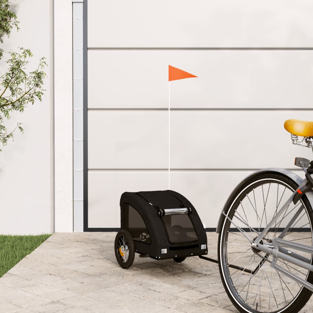 Vidaxl Dog Bike Trailer Oxford Stof og Iron Black
