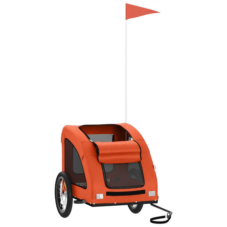 Vidaxl Dog Bike Trailer Oxford Stof og Iron Orange