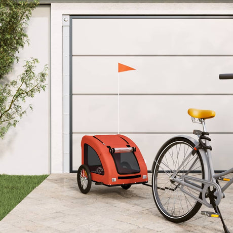 Vidaxl Dog Bike Trailer Oxford Stof og Iron Orange