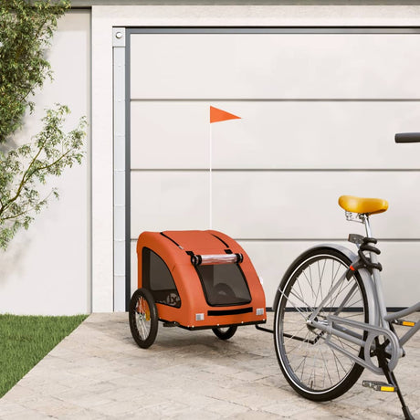 Vidaxl Dog Bike Trailer Oxford Stof og Iron Orange