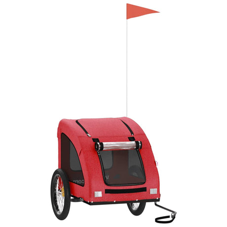 Vidaxl Dog Bike Trailer Oxford stof og jernrød