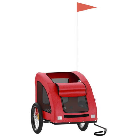 Vidaxl Dog Bike Trailer Oxford stof og jernrød