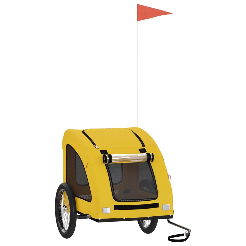 Vidaxl Dog Bike Trailer Oxford Stof og Iron Yellow