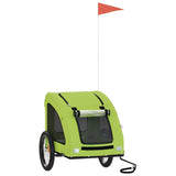 Vidaxl Dog Bike Trailer Oxford stof og jerngrøn
